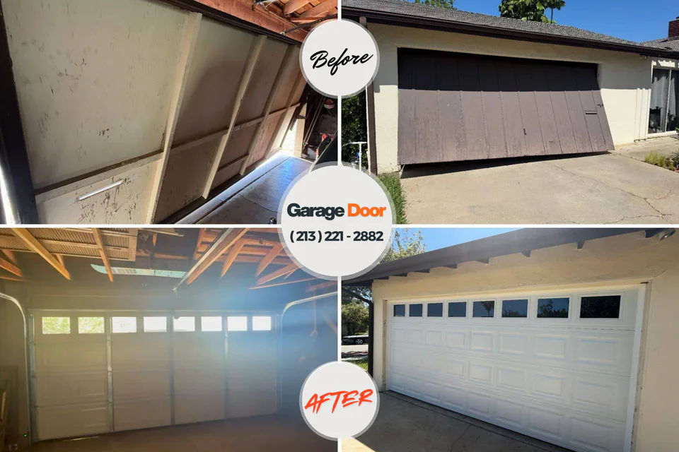 Before and after: garage door repair Liberty, KY
